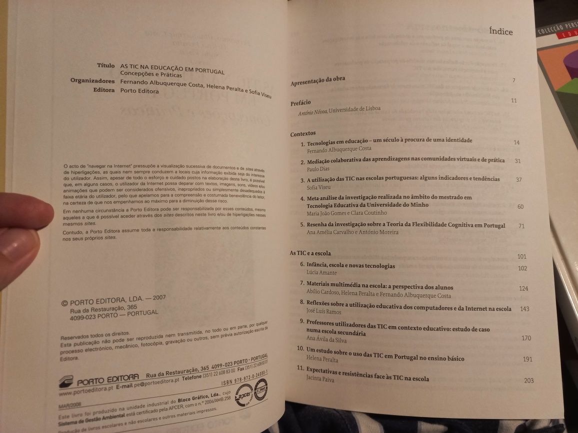 As TIC na educação em Portugal [livro novo, c portes incluídos]