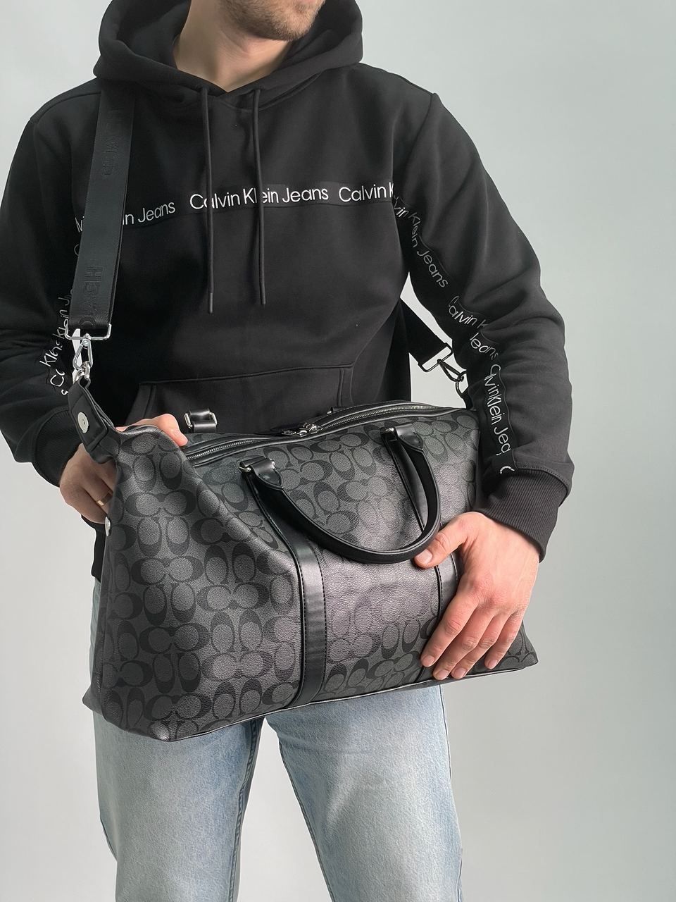 Сумка дорожня чоловіча жіноча Coach Voyager Duffle Bag In Charcoal 45