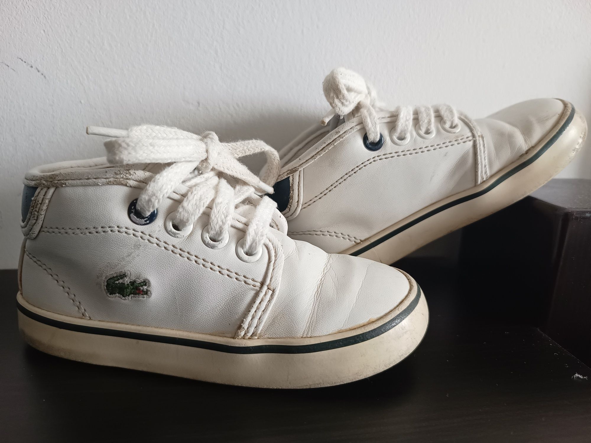 Buty Lacoste białe skórzane wkładka 14 cm