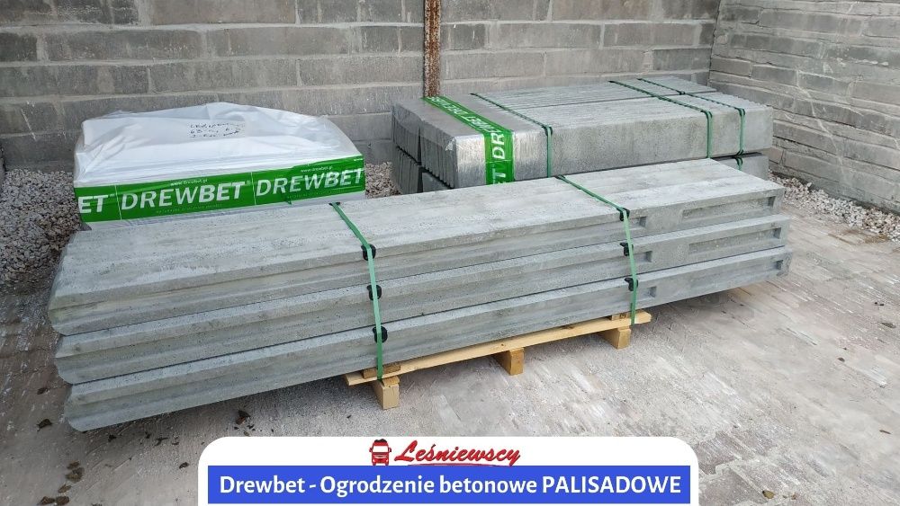 Ogrodzenie posesji betonowe PALISADOWE Drewbet 200x25cm mocne płyty