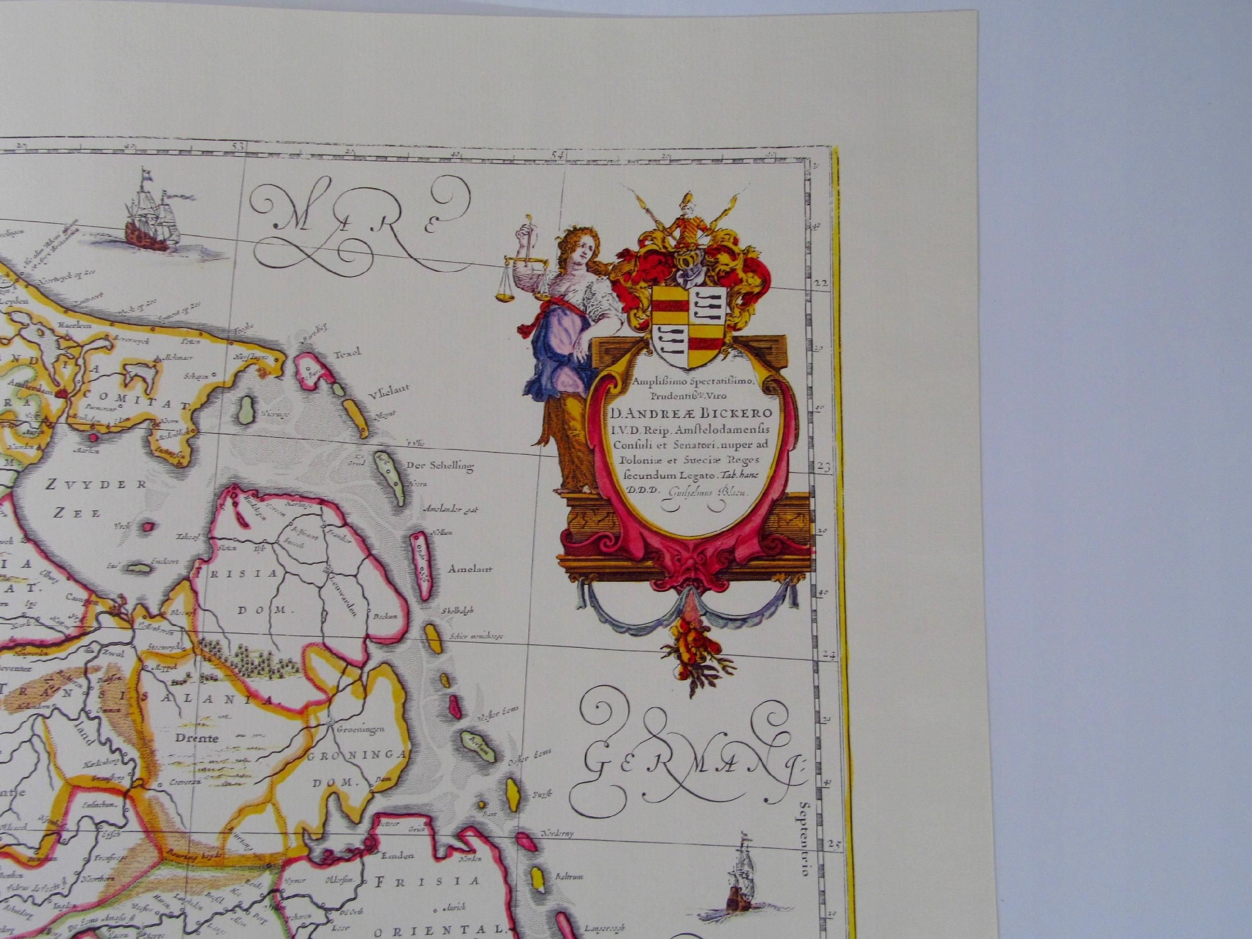 stara mapa 1663 ren niemcy europa rzeka godła 51