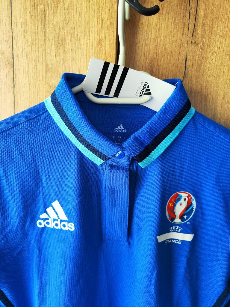 Koszulka polo damska bawełniana France adidas, rozmiar S, nowa z metka