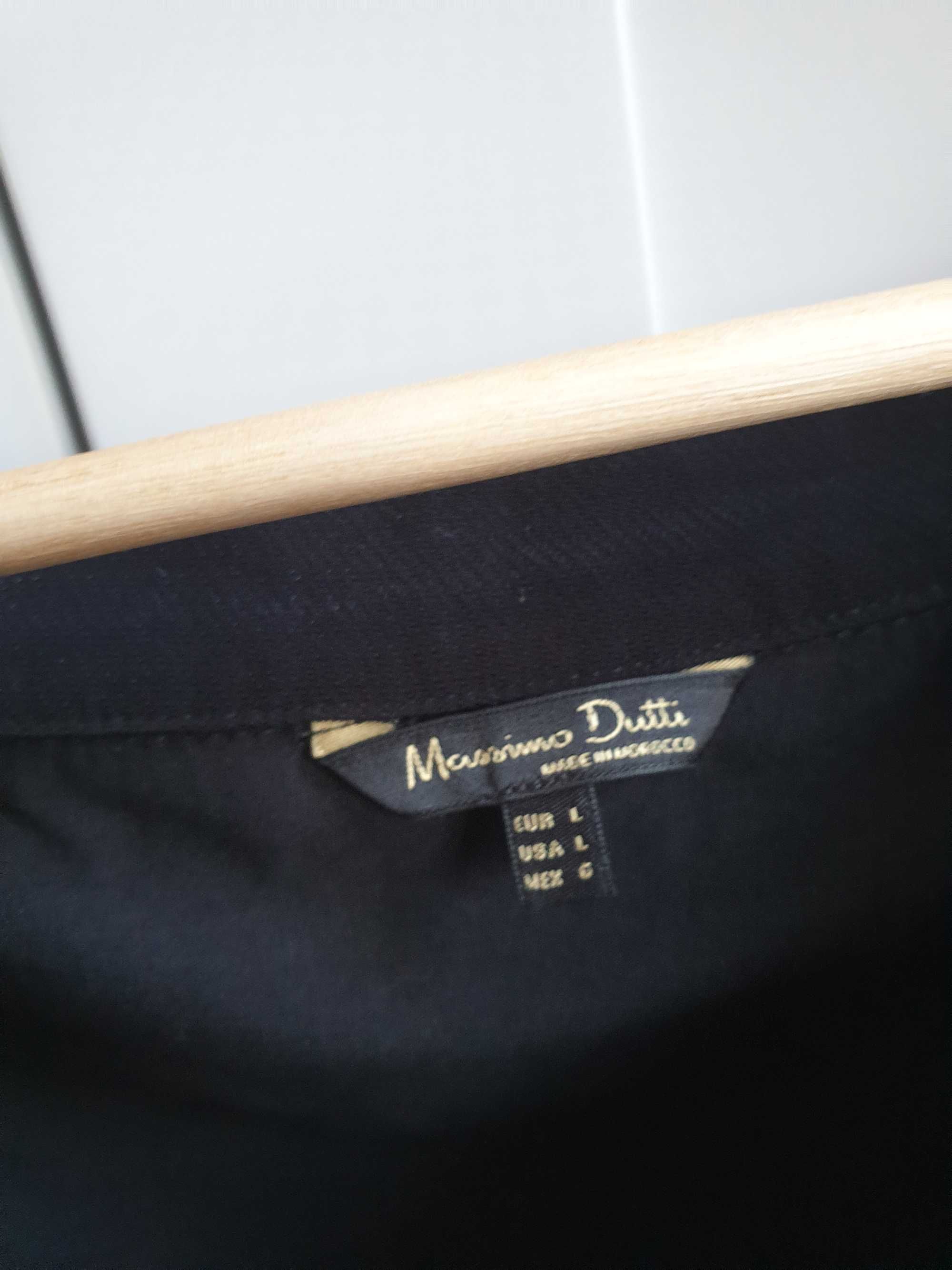 Czarna bluzka t-shirt hiszpanka Massimo Dutti lyocell 40