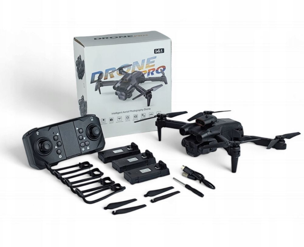 Dron 2x Kamera 3x Akumulator Latający Profesjonalny Zawis 150m WIFI