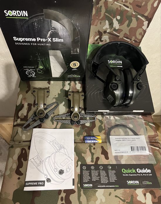 Активні навушники + кріплення карбон ТОП‼️ Sordin Supreme Pro-X Швеція