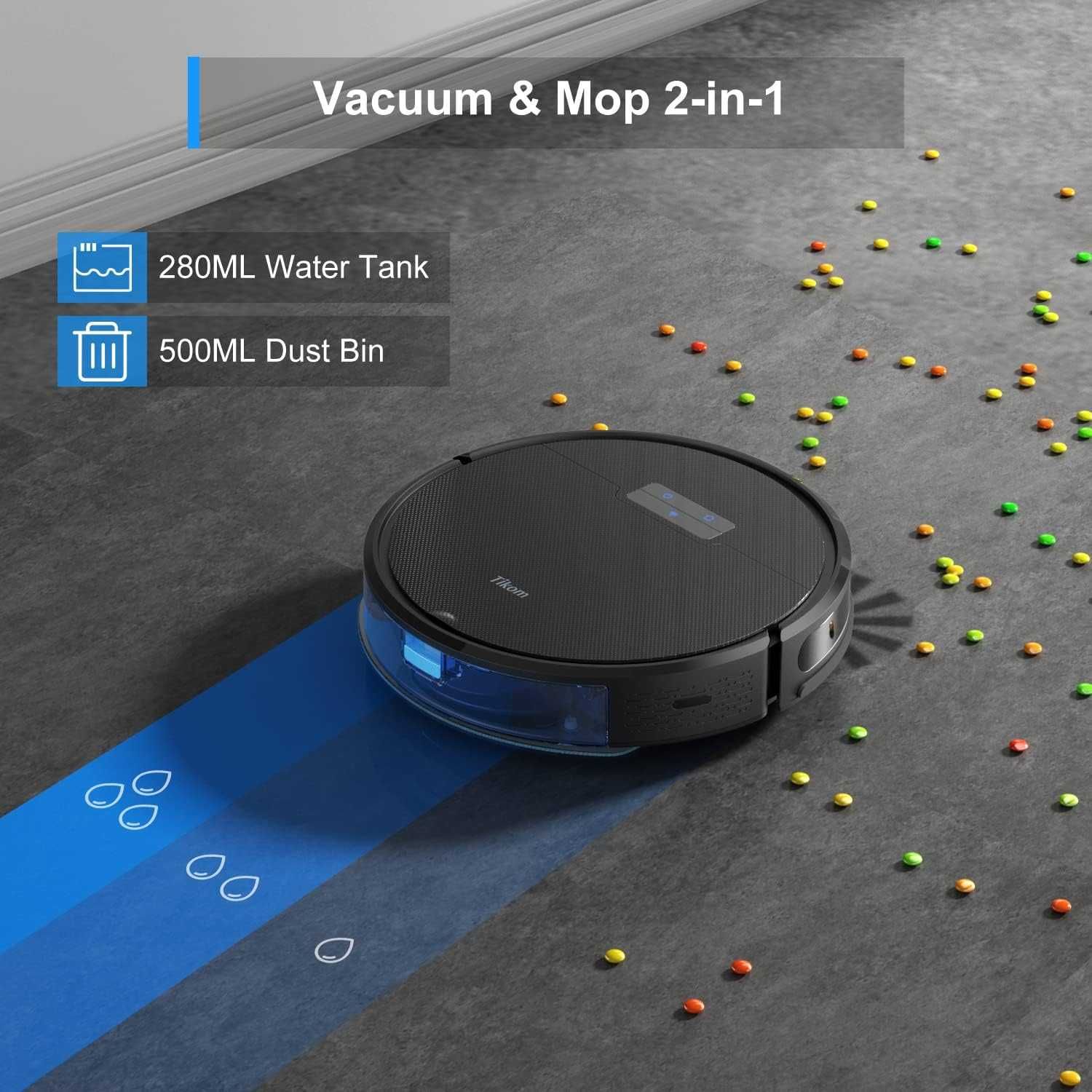 Tikom G8000 Pro robot odkurzający z funkcją wycierania 2 w 1  WI-FI