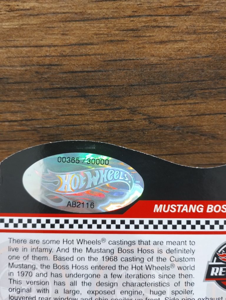 Hot Wheels rlc Mustang Boss Hoss