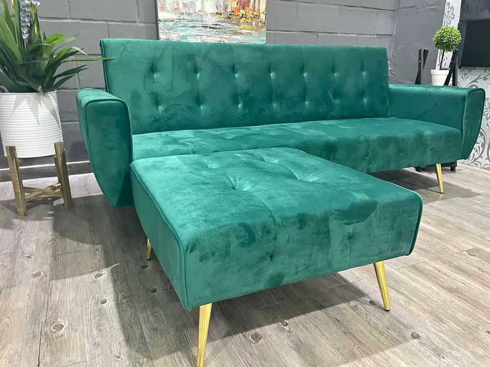 Portes grátis - Sofá-cama + puffs - Pagamento na  entrega