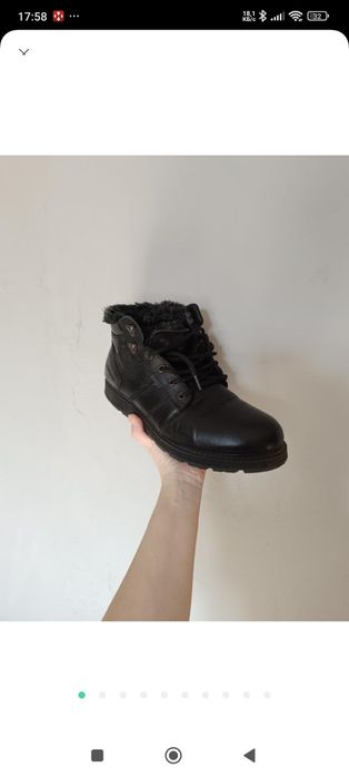 Чоловічі шкіряні черевики зимові батал розмір 45