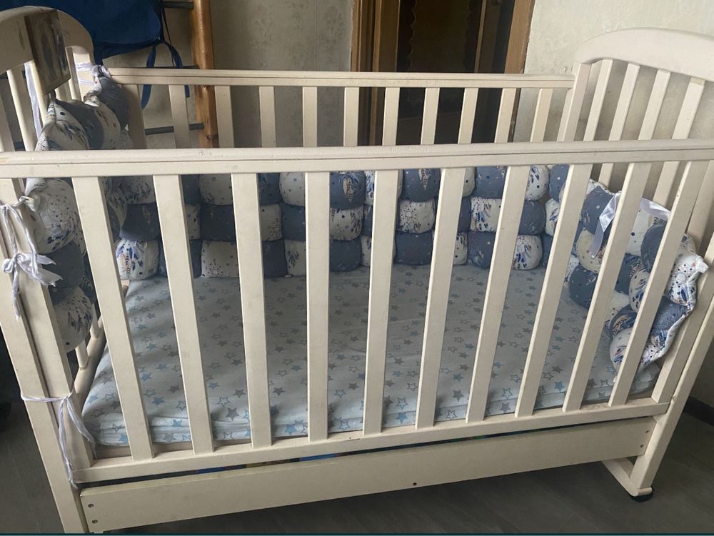 Кроватка детска Верес, с матрацом и бортиками, ліжко дитяче