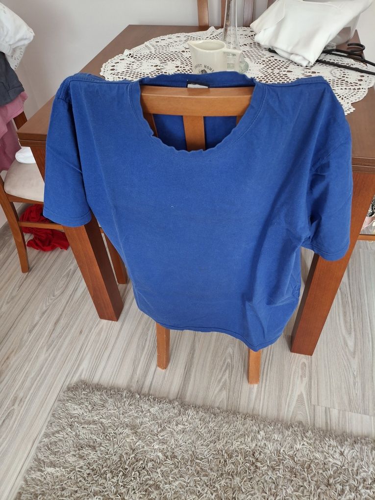 T-shirt gładki męski niebieski