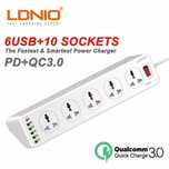 Удлинитель Ldnio SC10610 сетевой фильтр QC зарядка 10 220 + 5 USB 2м