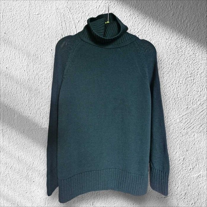 Светр 100% меринос зелений хвоя, бутилочний