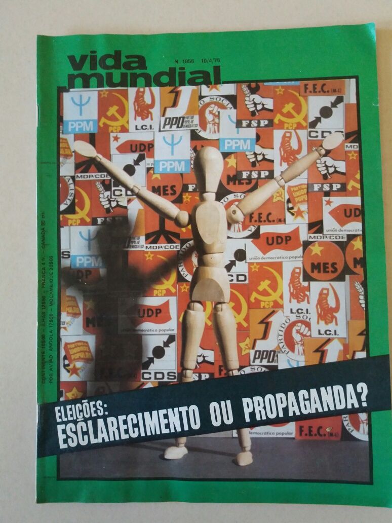 Lote de 3 revistas Vida Mundial dos anos 70 (pós-25 Abril)