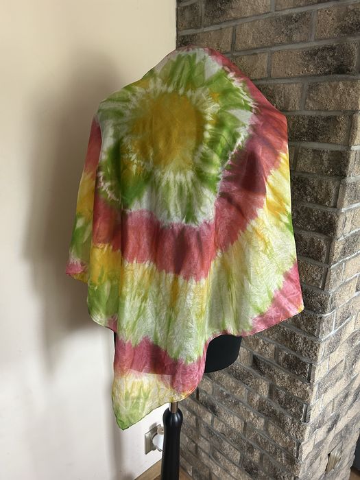 Jedwabna kolorowa chusta apaszka 100% jedwab