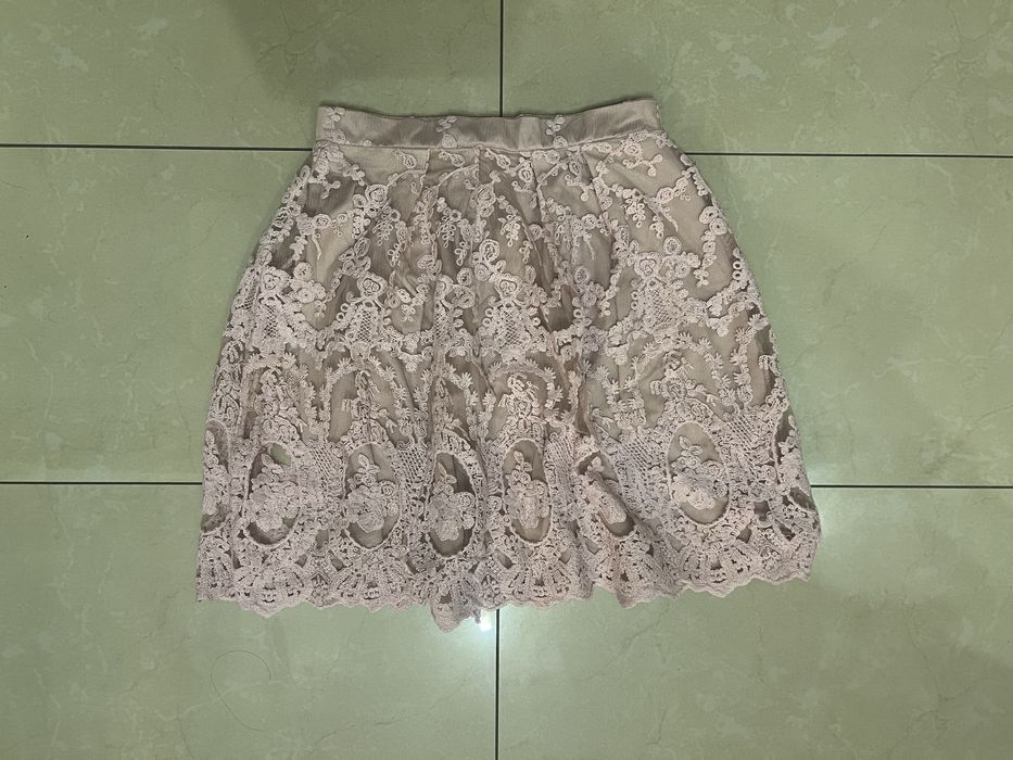 Mohito Spódnica z koronki brudny róż spódniczka koronkowa