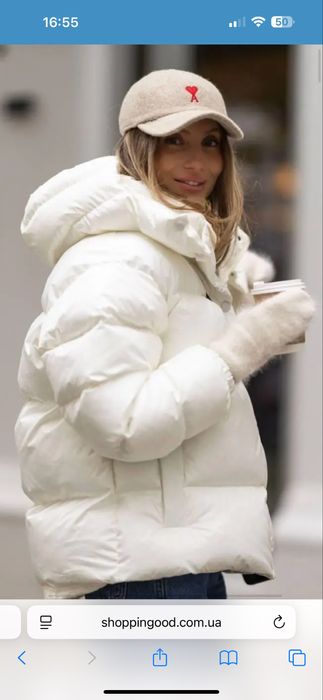 Пуховик білий жіночий