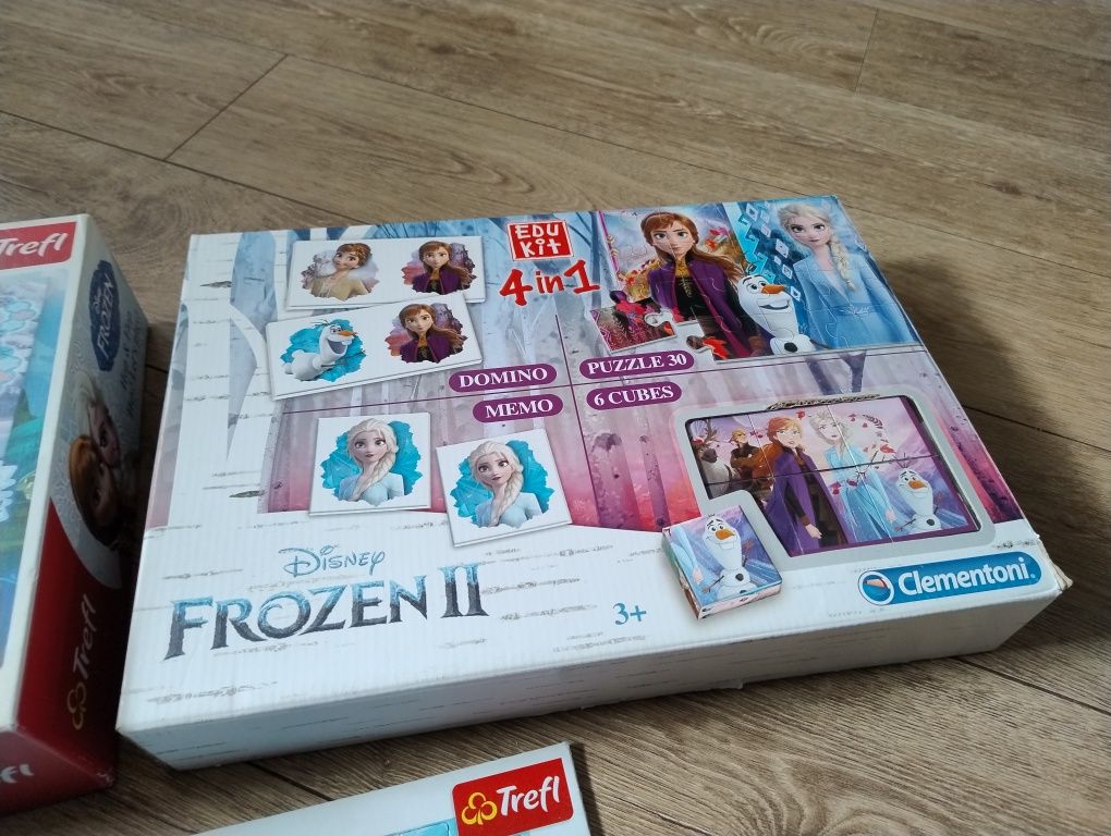 Zestaw gier Frozen kraina lodu puzzle memory domino