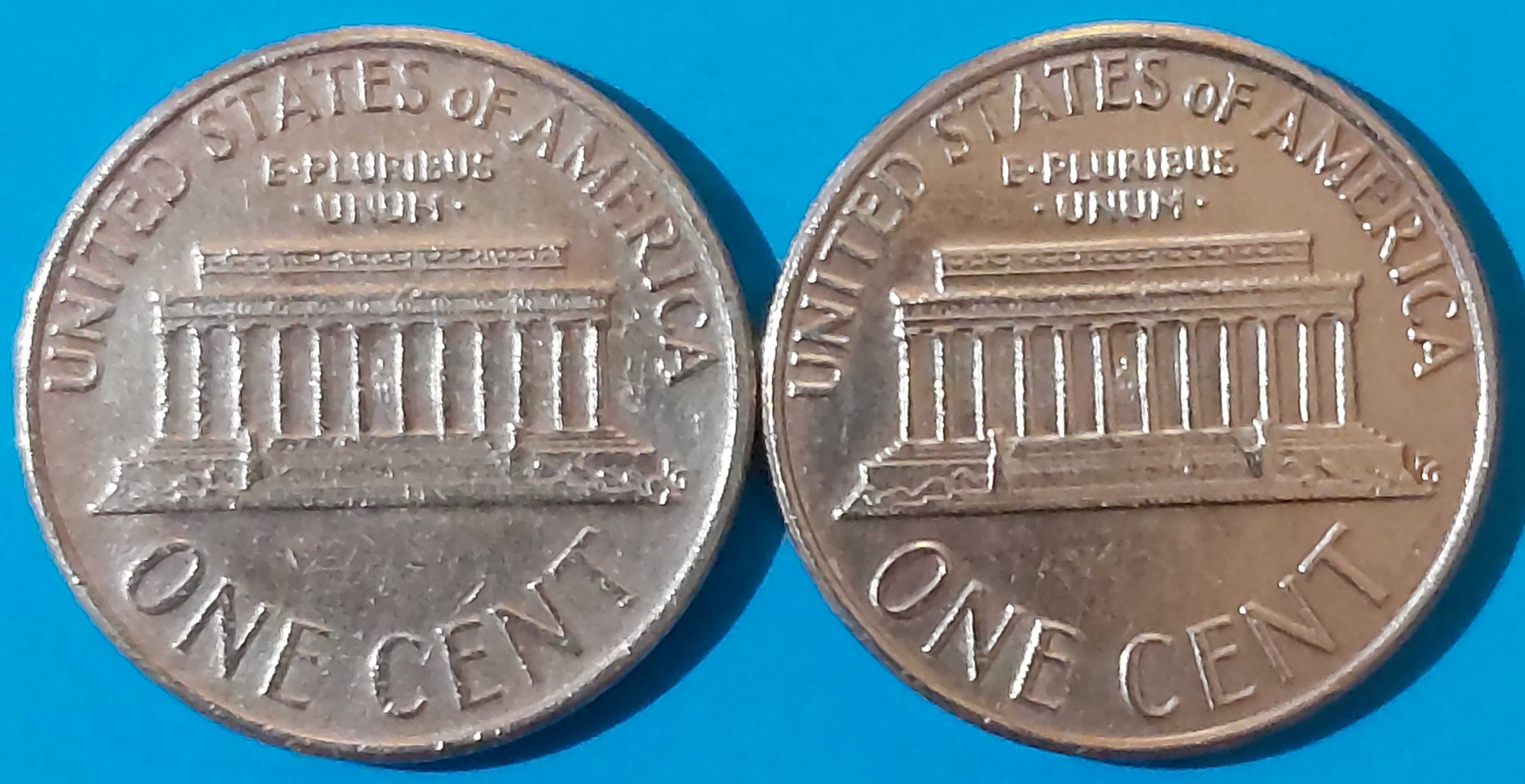 2 Moedas de One Cent de 1974 dos USA Abraham Lincoln