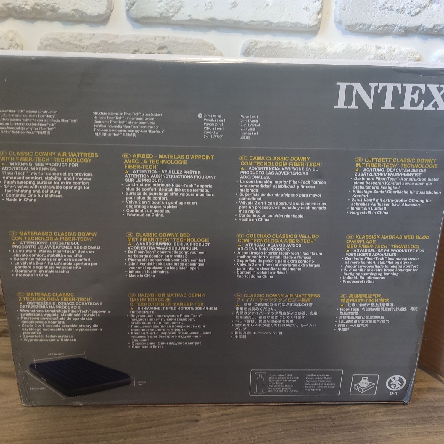 Великий велюровий матрас,двоспальний,широкий Intex 152*203*25! Новий