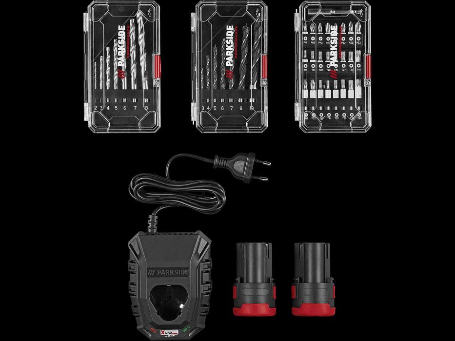 Wiertarko-wkrętarka Parkside Performance Aku 12 V zestaw PARAGON