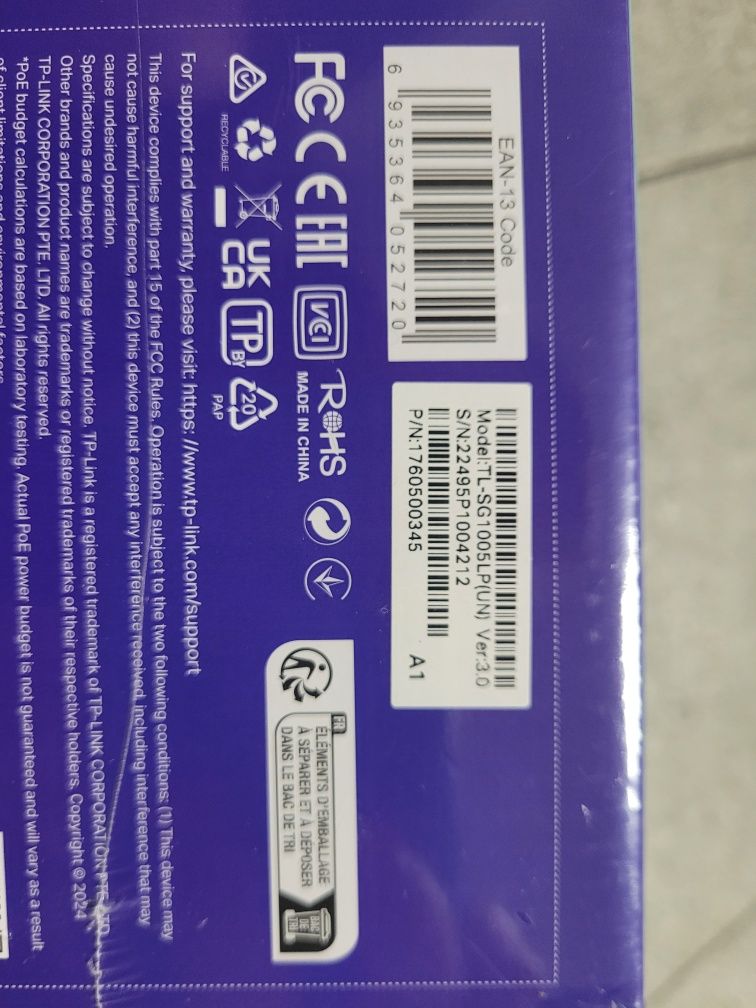 Switch POE gigabit TL-SG1005LP