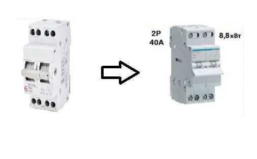 Перемикач навантаження I-0-II SSQ240 I-0-II 40А/230В 2-полюсний, ETI