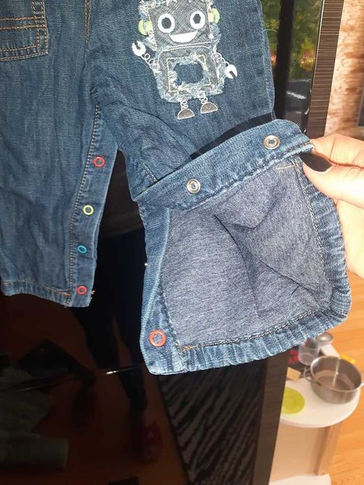 Jeansowe ogrodniczki/spodnie z szelkami dla chłopca F&F