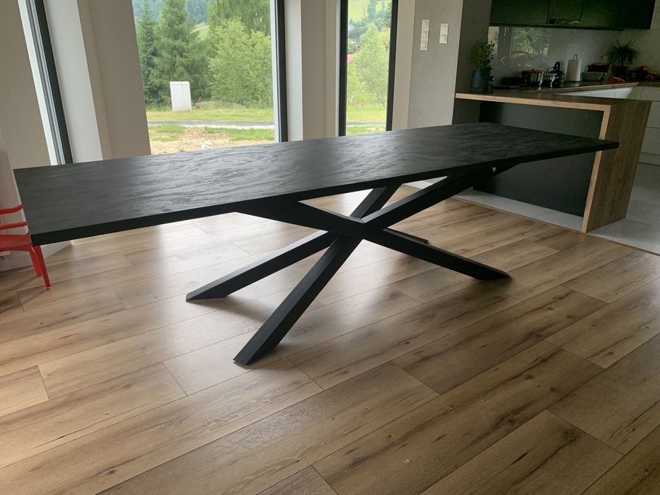 Stół loft okrągly rozkładany maxCAŁA POLSKA na wymaiar dąb beton pająk