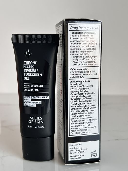 Сонцезахисний засіб крем Allies Of Skin spf 50 invisible sunscreen gel