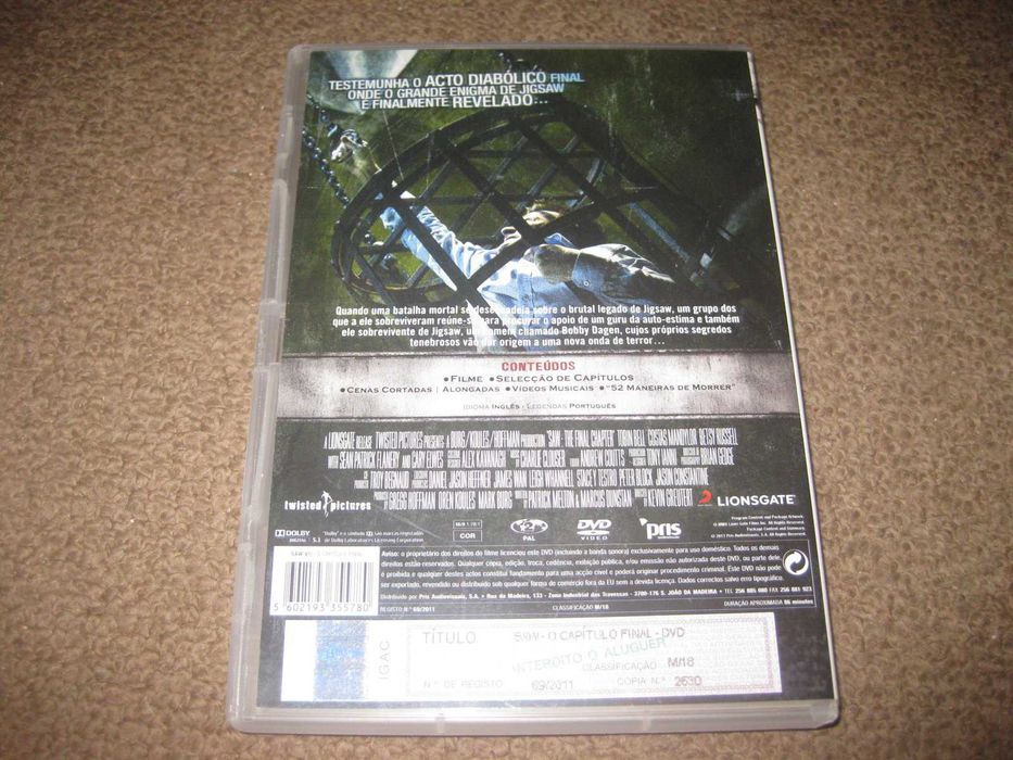 DVD "Saw VII: O Capítulo Final" com Tobin Bell