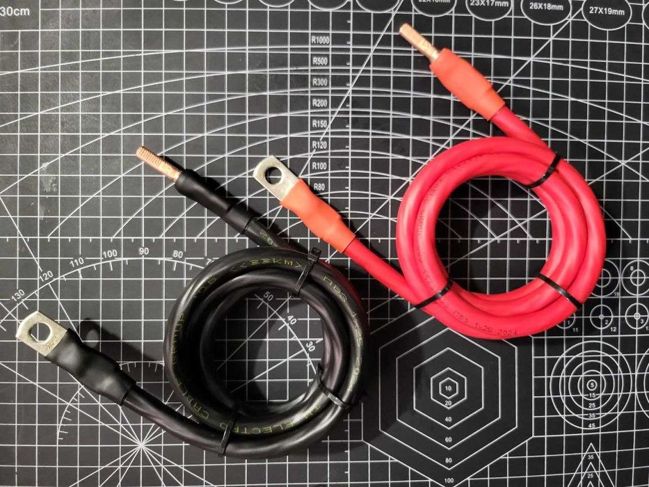 Комплект 3 кабелі гібридного інвертора 4AWG, 25 кв.мм + перемичка