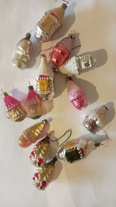 Елочные игрушки ссср  попугай ежь рыба