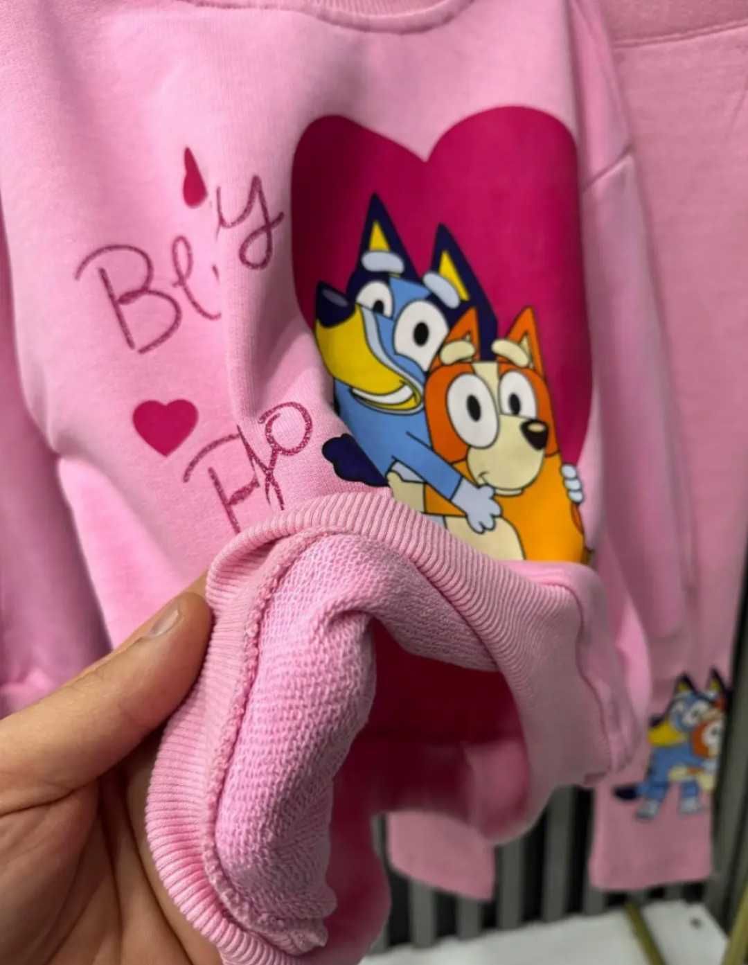 Komplet Bluey 104 dla dziewczynki bluza legginsy prążek Blue i Bingo