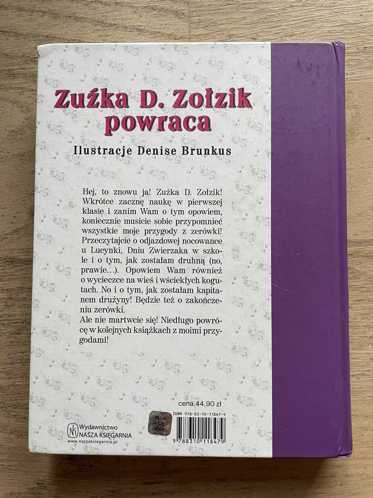 Książka „Zuźka D. Żołzik powraca” - Barbara Park