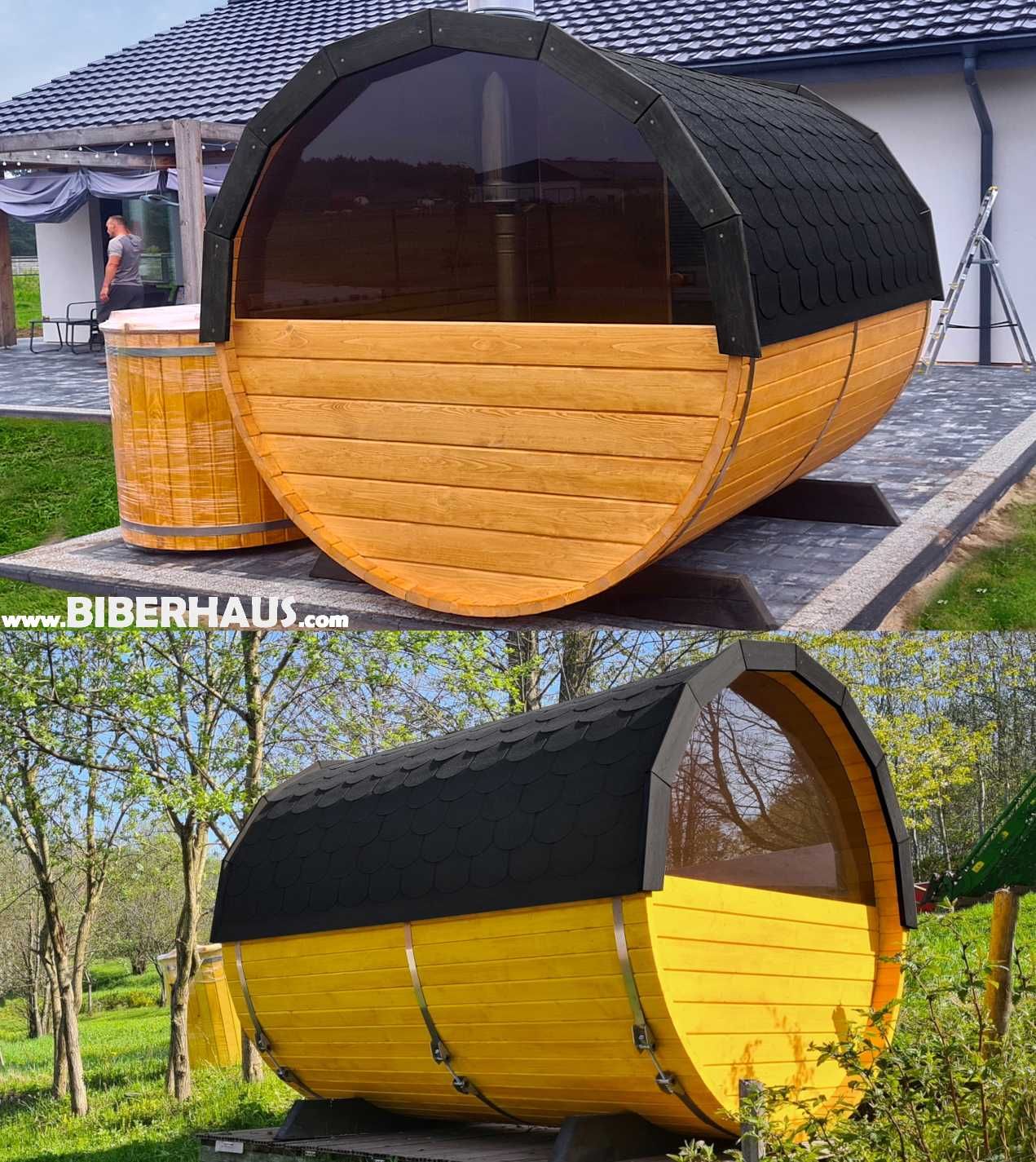 SAUNA Ogrodowa 200 cm + OKNO 50% + GRATIS Beczka 500L + Akcesoria