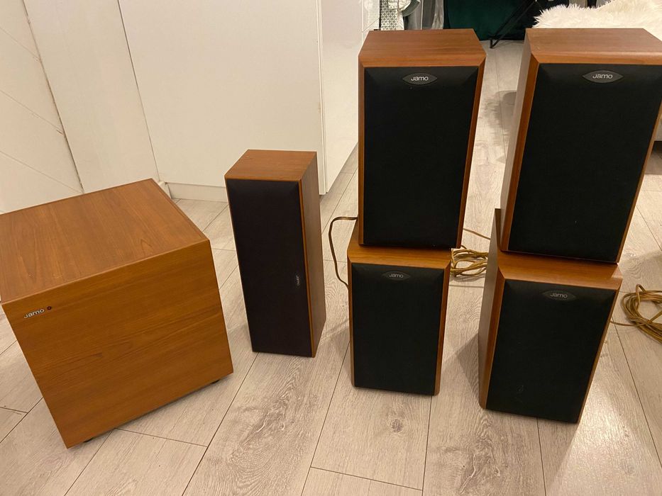 Zestaw kina domowego amplituner AIWA, głośniki JAMO, Subwoofer