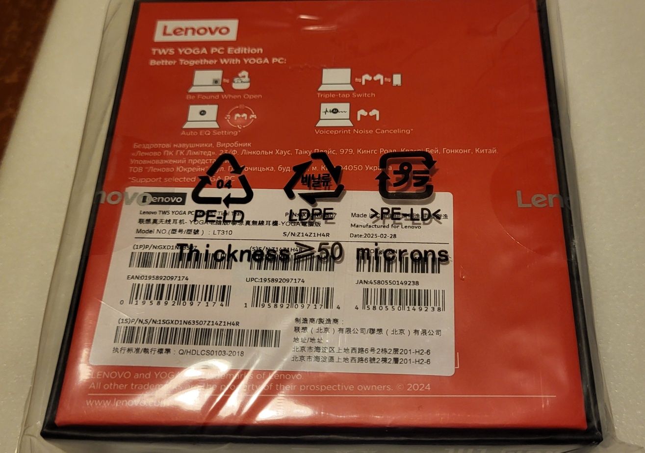 Słuchawki dokanałowe Lenovo TWS Yoga PC Edition