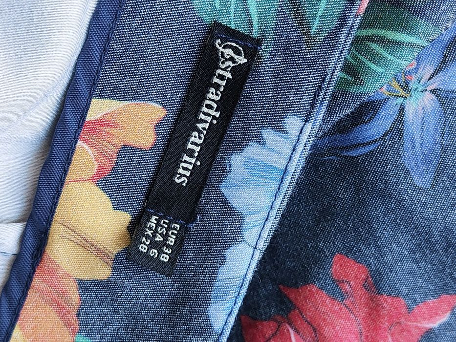 Stradivarius spódnico-spodenki letnie lato jeansowe w kwiaty 38