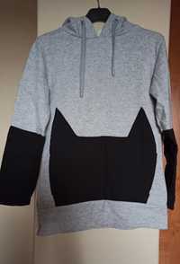 bluza z kapturem hoodie kangurek kot kotek z kieszenią ocieplana XS