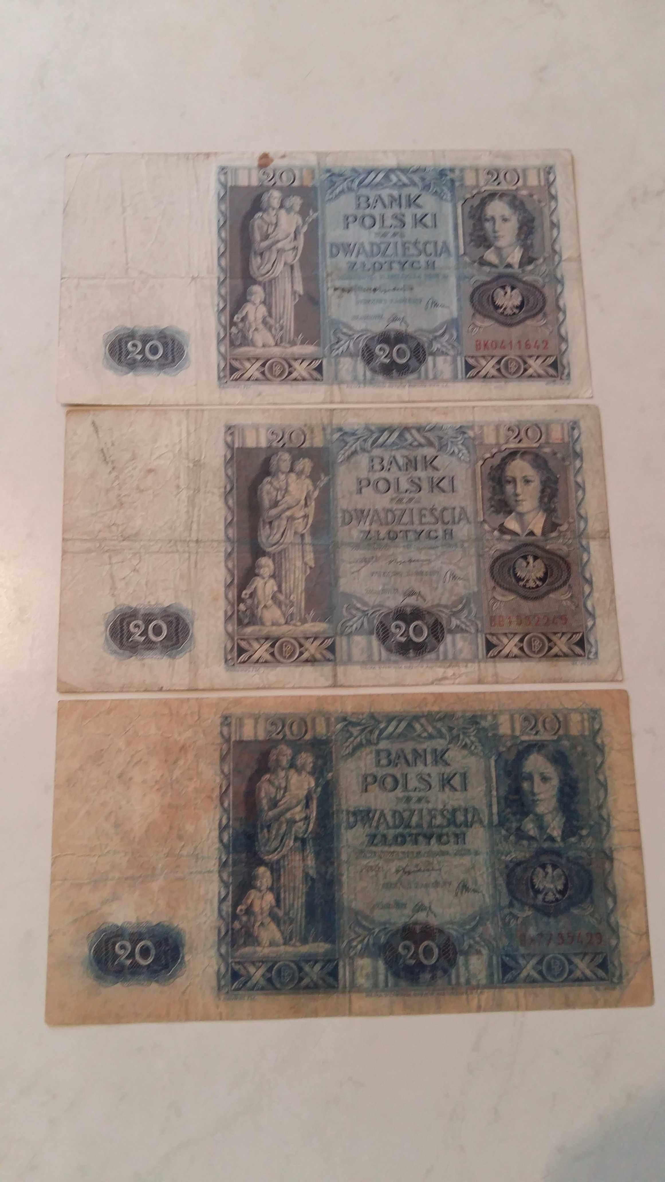 Banknoty obiegowe polskie 6 sztuk.