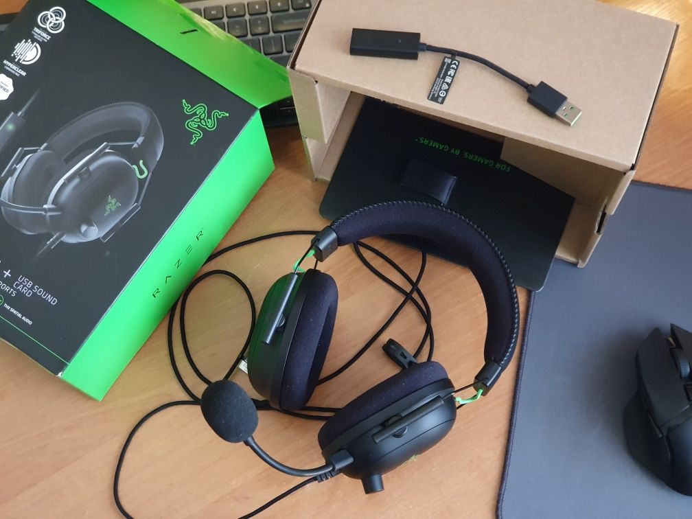 Razer Blackshark v2 + звукова карта