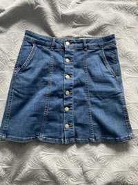 Jeansowa spódnica z guziczkami M 98% bawełna