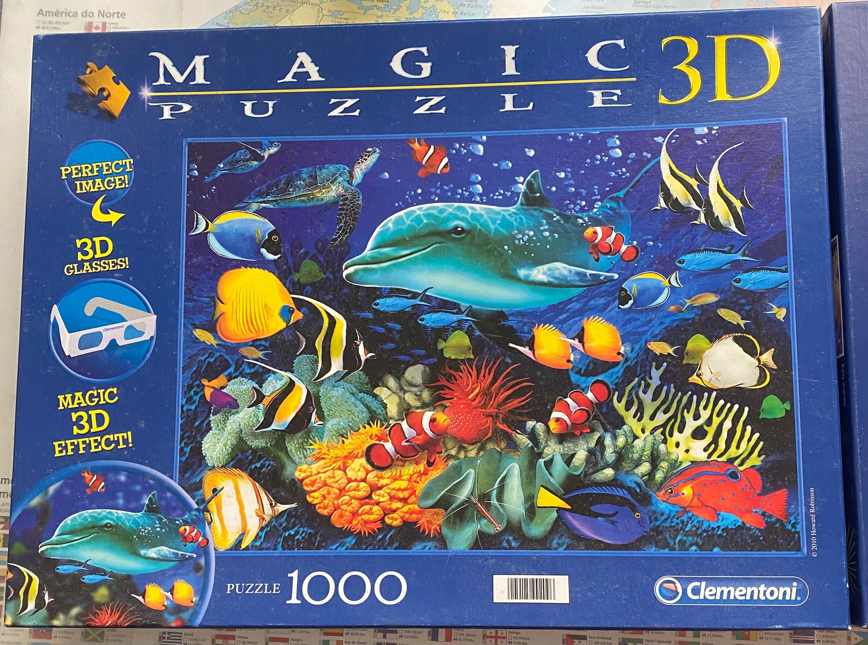 2 puzzles - 3D e flurescente