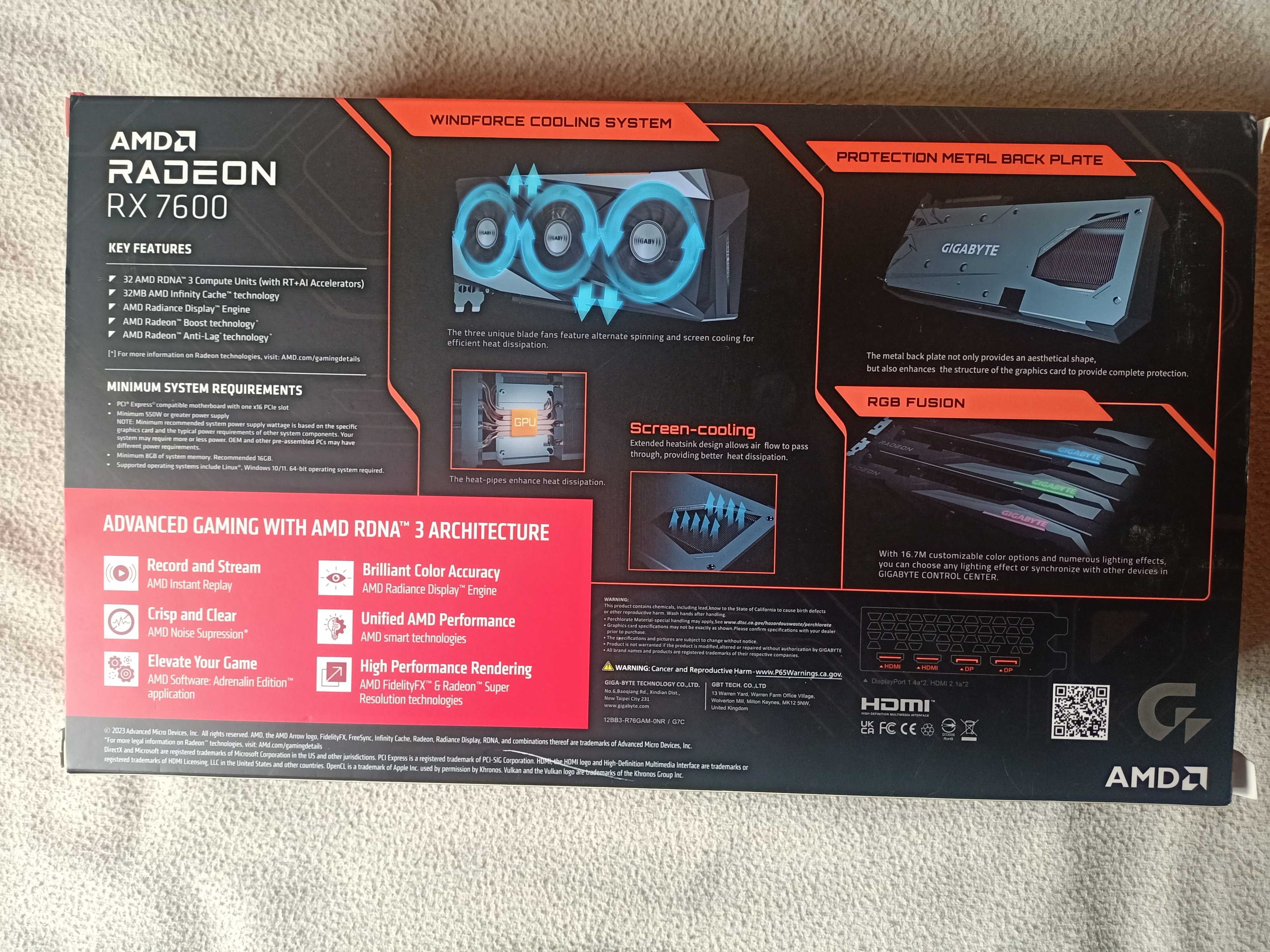 Gigabyte Radeon RX 7600 Gaming OC 8GB GDDR6