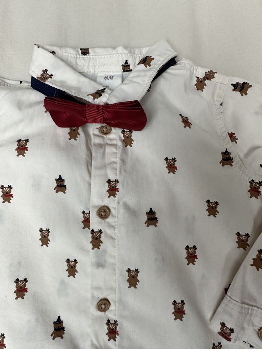 Elegancka świąteczna koszula z Muchą H&M 80