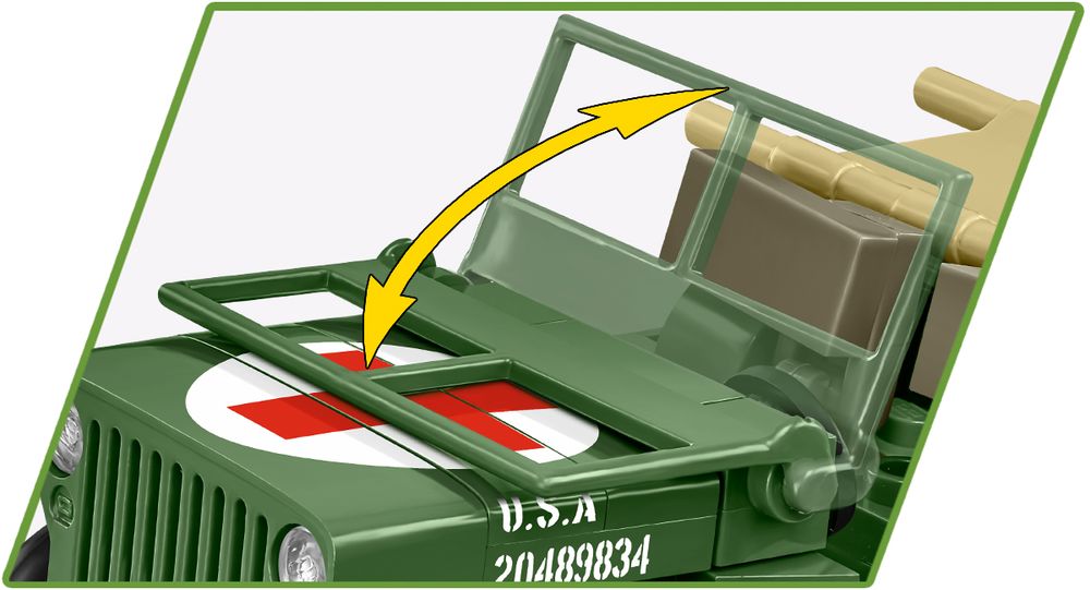 Klocki Cobi 2295 Pojazd Jeep Medical Willys Mb  Hc Ww2 130 El.