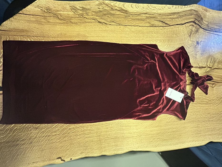 Solar sukienka akssmit czerwone wino 34/XS