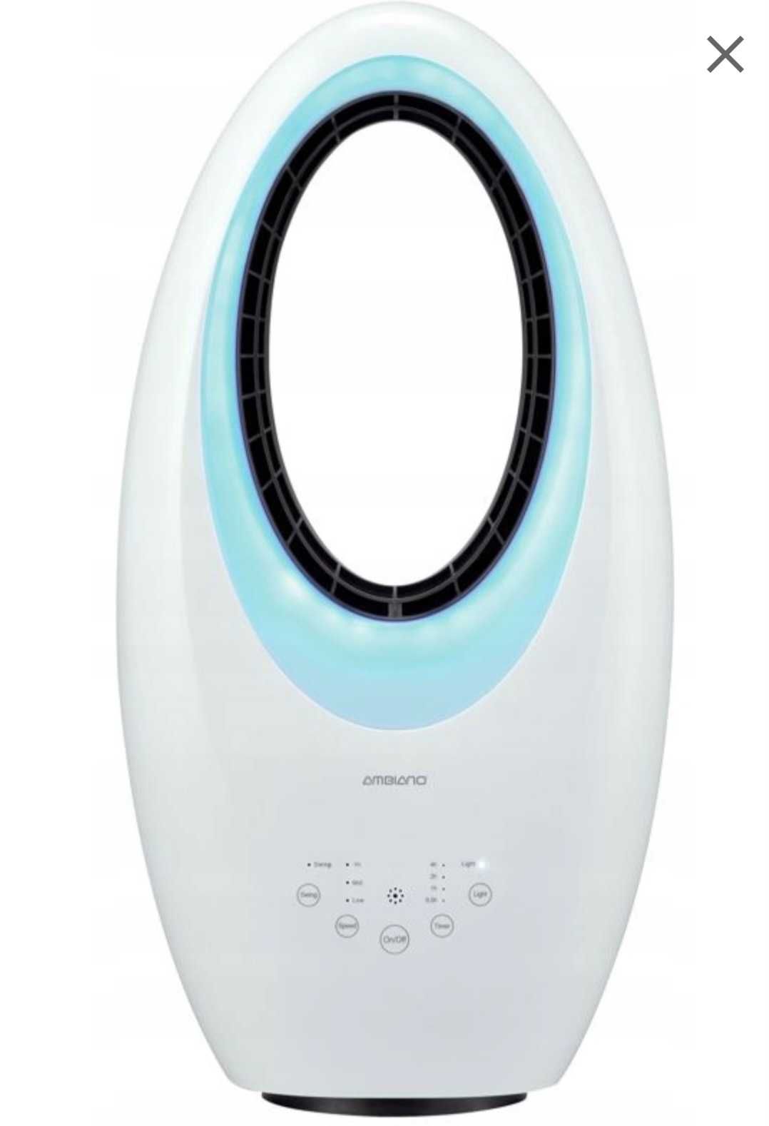 Wentylator kolumnowy bezłopatkowy stojący Ambiano 50 W LED Designerski
