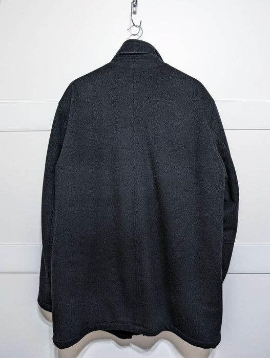 Elegancki wełniany płaszcz ze stójką Pierre Cardin, rozmiar 54